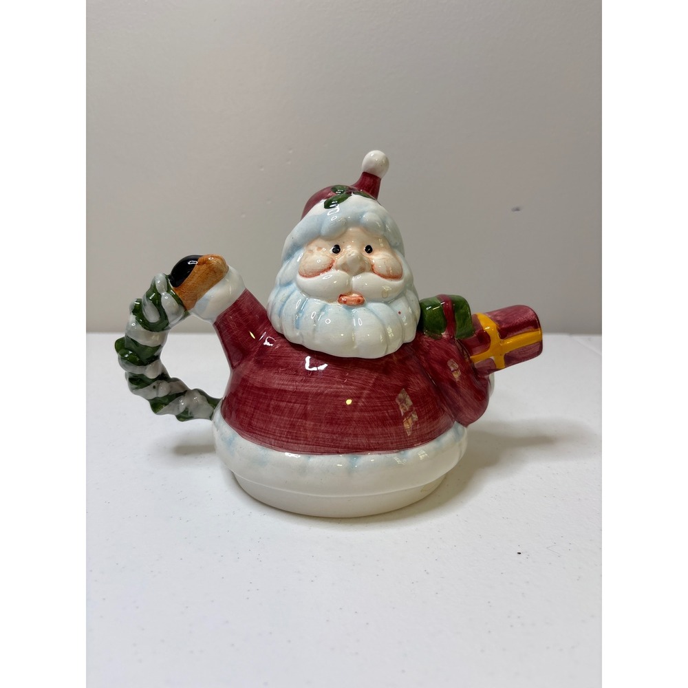 Vintage‎ Santa Claus Ceramic Teapot Christmas Decor Holiday Serving Collectible